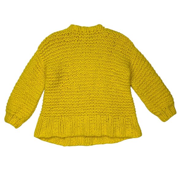 Loopy Mango Handmade Urban Fisherman Sweater S/M Sunshine Yellow Merino Wool - Picture 14 of 16